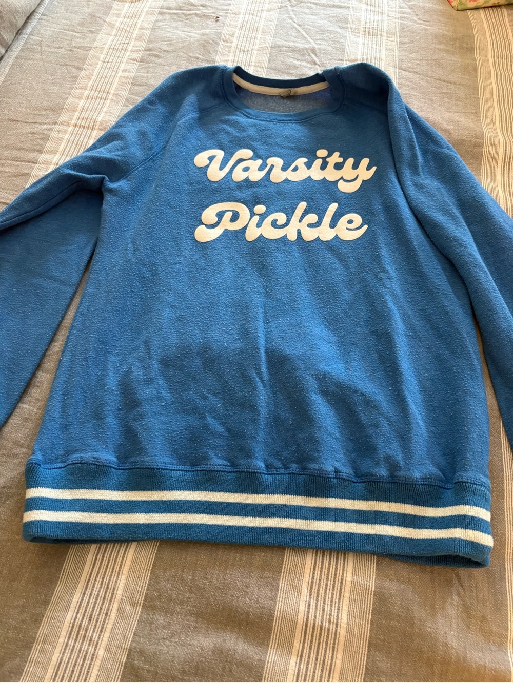 Varsity Pickle Blue Crewneck Sweatshirt - Womens